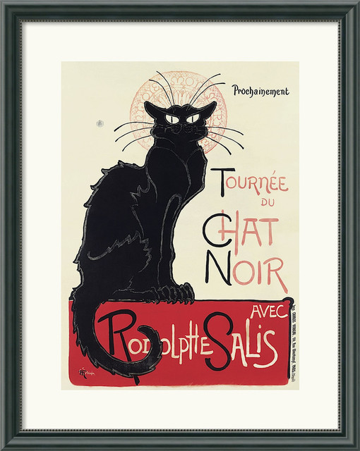 Frame Print Tournee Du Chat Noir White Theophile Alexandre Steinlen16x20