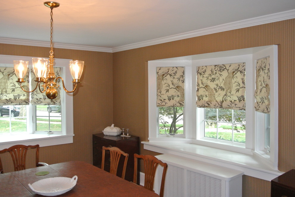 Design ideas for a mid-sized country separate dining room in New York with beige walls.