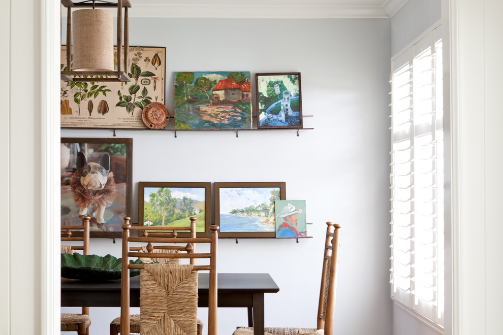 Example of a transitional dining room design in Austin