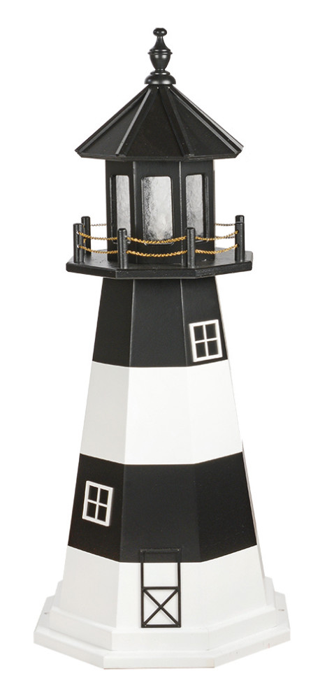 Bodie Island Hybrid Lighthouse, Replica, 5 Foot, Solar, No Base