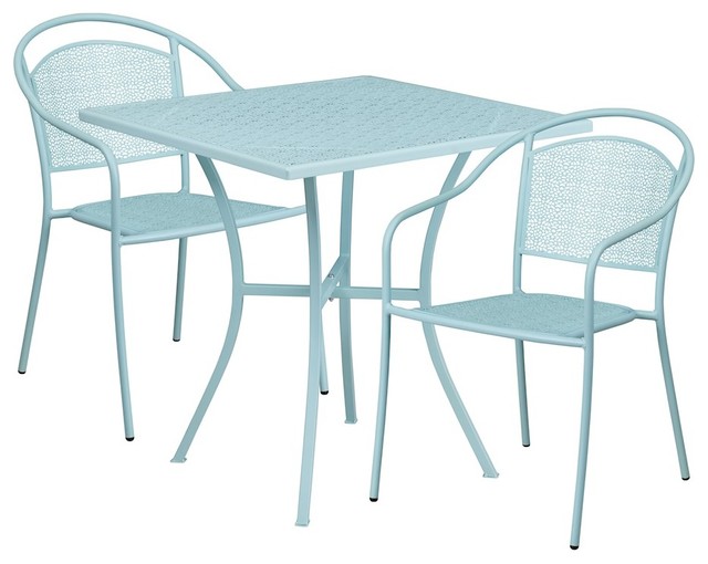 Flash Furniture 35 25 Round Black Indoor Outdoor Steel Patio Table Set With 4 Square Back Chairs - Metal Round Patio Table And Chairs Flash Furniture 35 25 Round Black Indoor Outdoor Steel Patio Table Set With 4 Square Back Chairs - Metal Round Patio Table And Chairs