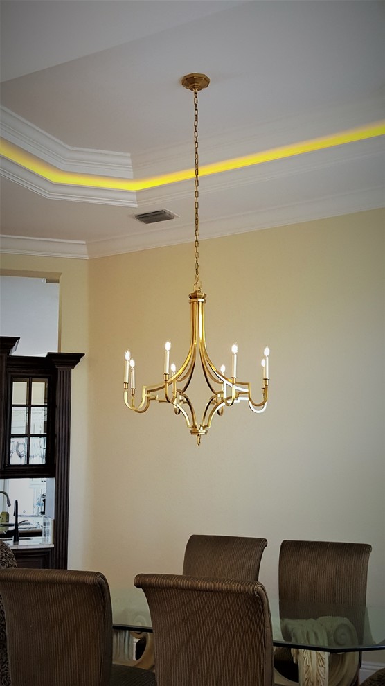 Transitional dining room photo in Miami