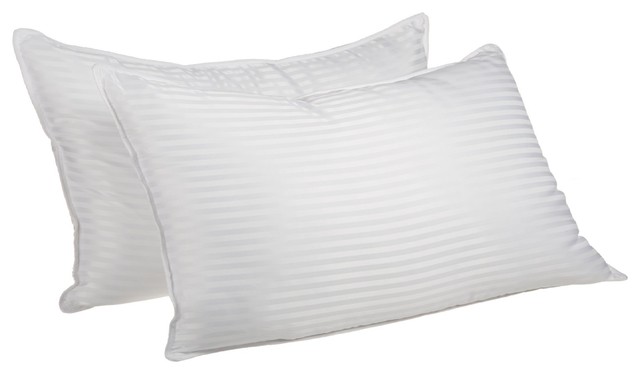 King Bed Pillows 2 Pack Down Alternative Premium Quality, Striped