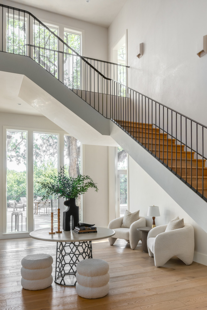 Transitional staircase photo in Austin