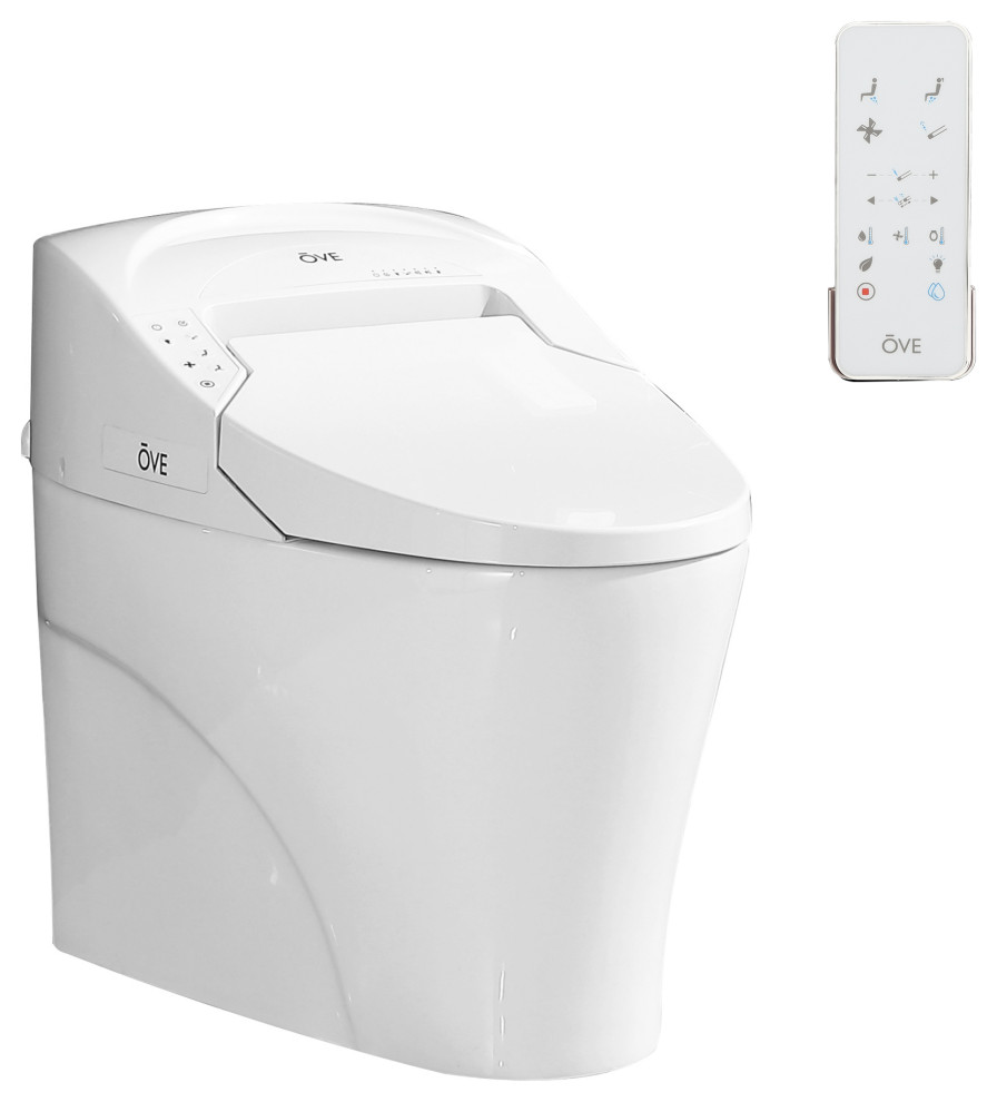 OVE Decors Virtuoso White Smart Toilet Contemporary Toilets by