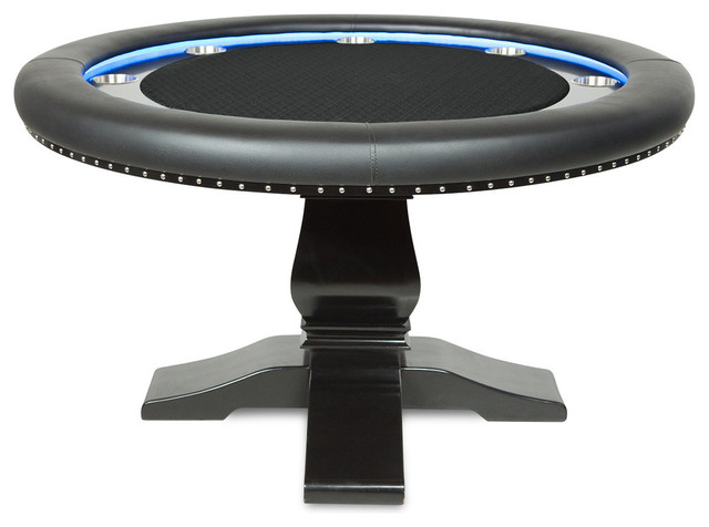 Ginza LED Poker Table for 8 Players with Black Felt ...