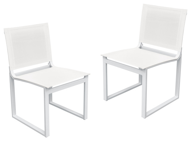 Renava Kayak Modern Outdoor White Dining Chair, Set of 2