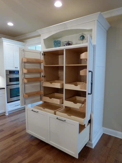 Custom Built In Pantry With Rollout Shelves Arts Crafts