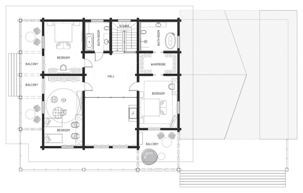 Элитный дом из клееного бруса проект "Мэрибель" от компании "ГрандСтрой"