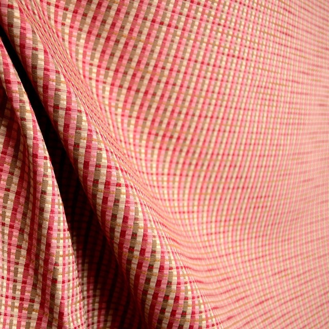 Rose Red Pink Check Upholstery Fabric