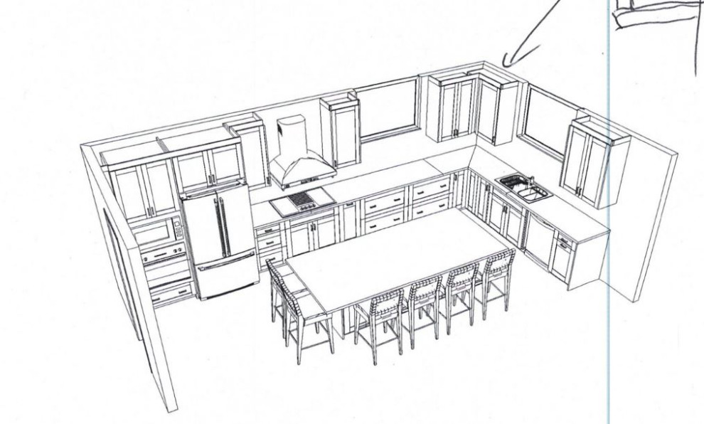 Kitchen island overhang support