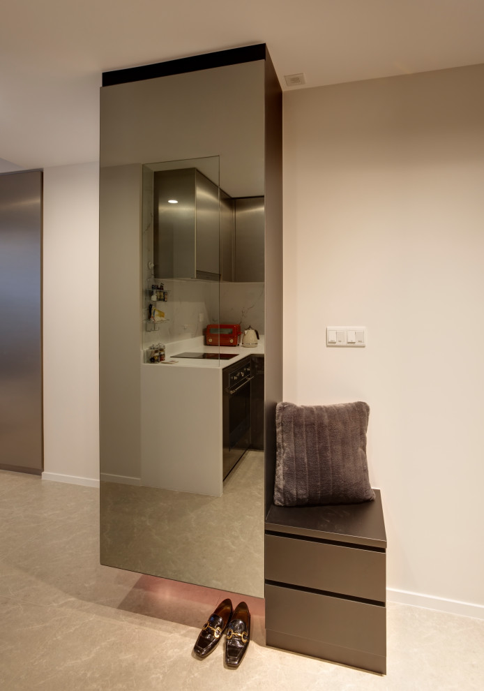 Inspiration for a modern foyer in Singapore.
