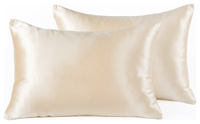 Luxury Silk-Cotton Blend Pillowcase Set of 2, 20'' x 36'', Gold
