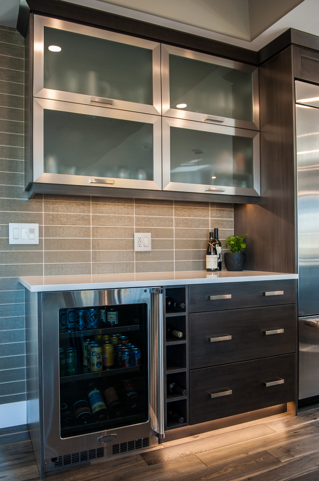 Inspiration for a transitional home design remodel in Edmonton