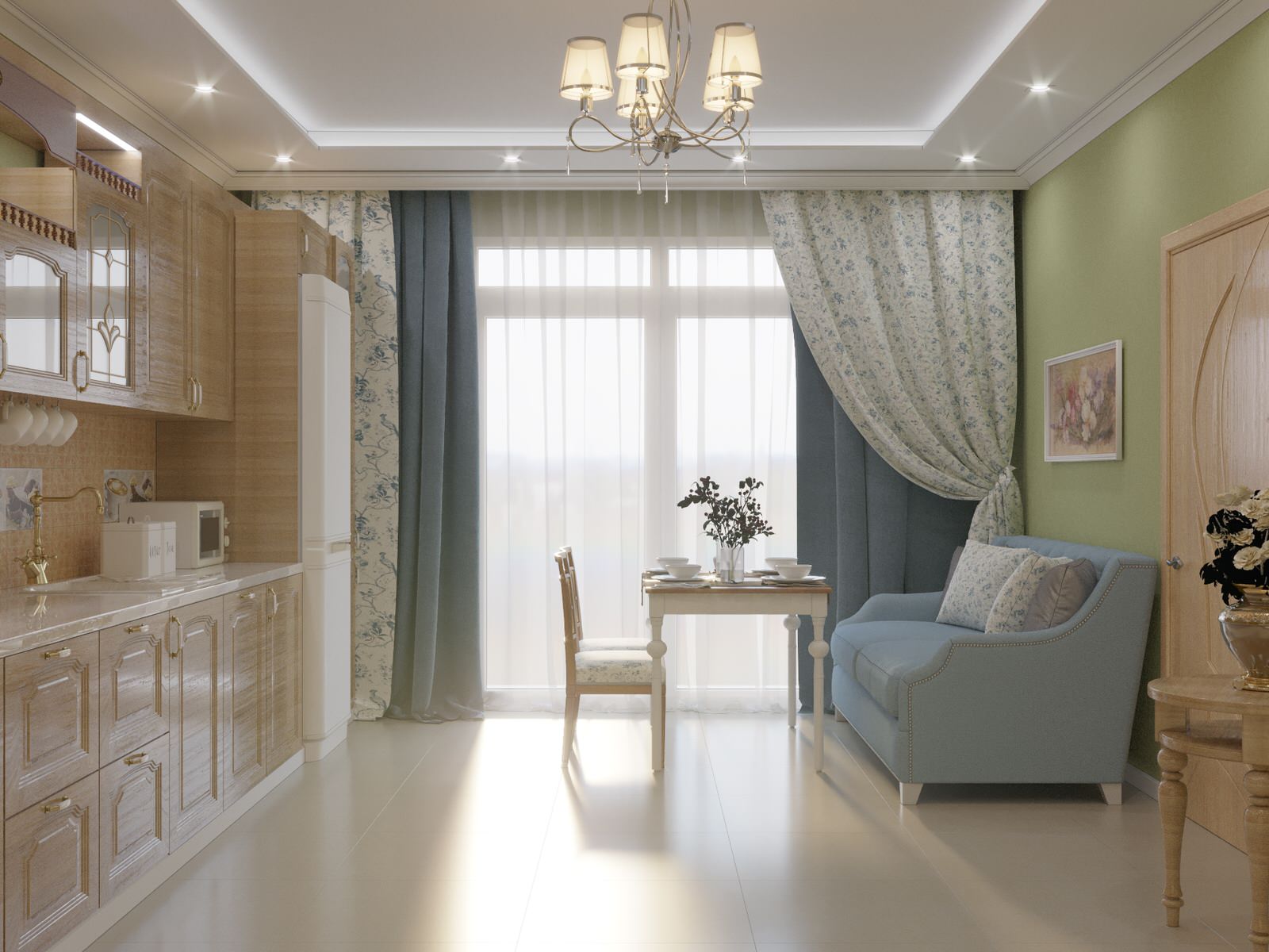 Кухня гостиная в частном доме