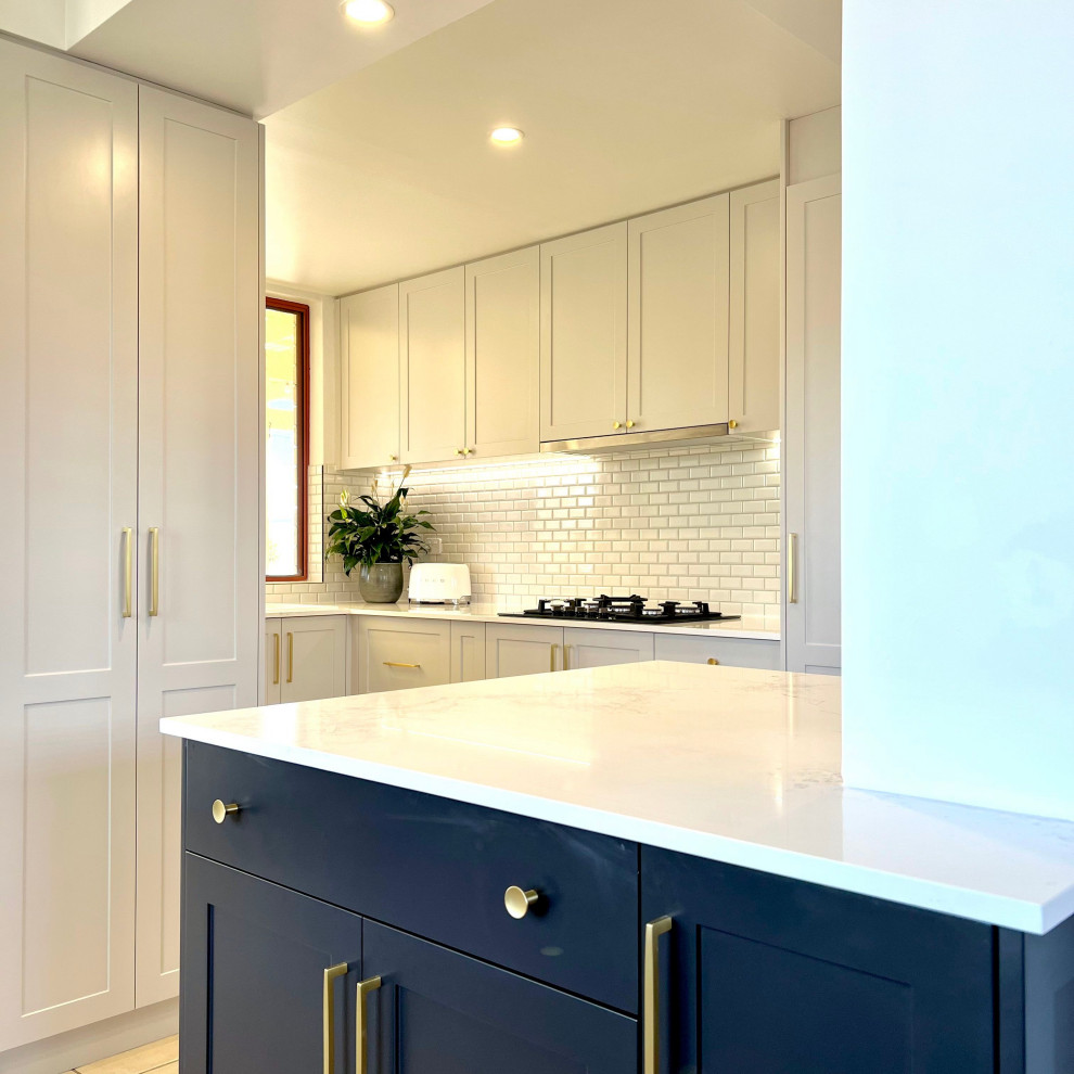 Grey Shaker Kitchen with Brass Hardware Hampton Kitchen Sydney