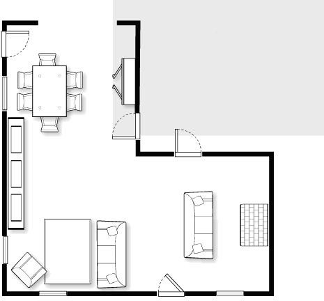 l shaped living and dining room layout