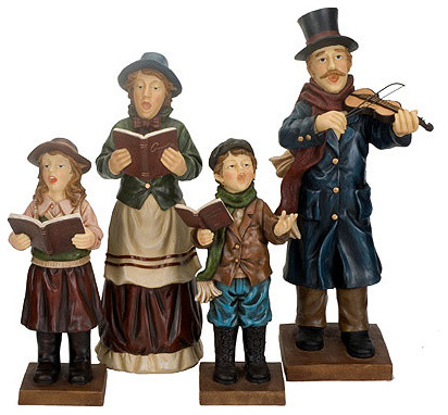 Caroler Family Statue Figure, Set of 4 - Holiday Accents And Figurines ...