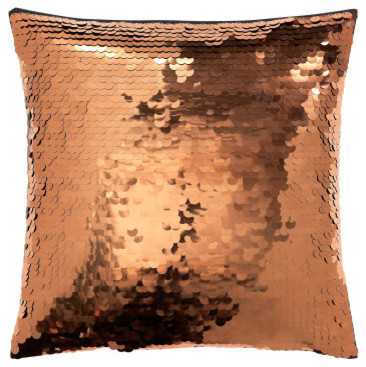 Cushion Cover with Sequins, Copper