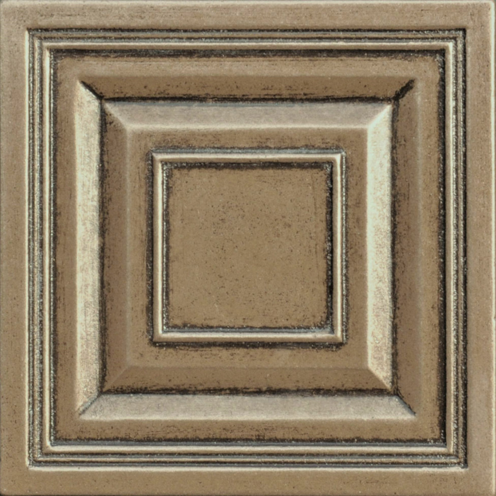 2"x2" Bronze Resin Decorative Insert Accent Piece Tile, Set Of 8 Traditional Accent Trim And