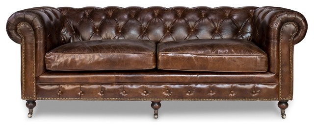 89 L Leather Sofa Beautiful Tufted, Beautiful Brown Leather Couches