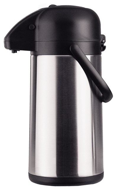 2.2 L Black Stainless Airpot w/ Pump Lid, Each