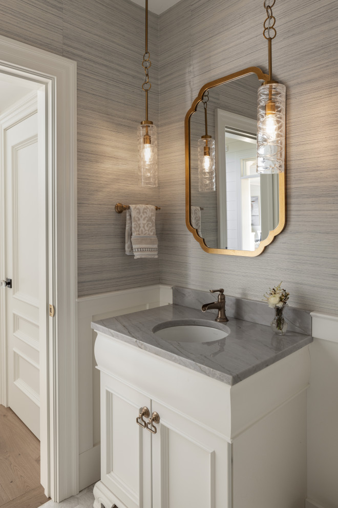 Pond Overlook - Beach Style - Powder Room - Providence - by Sweenor ...