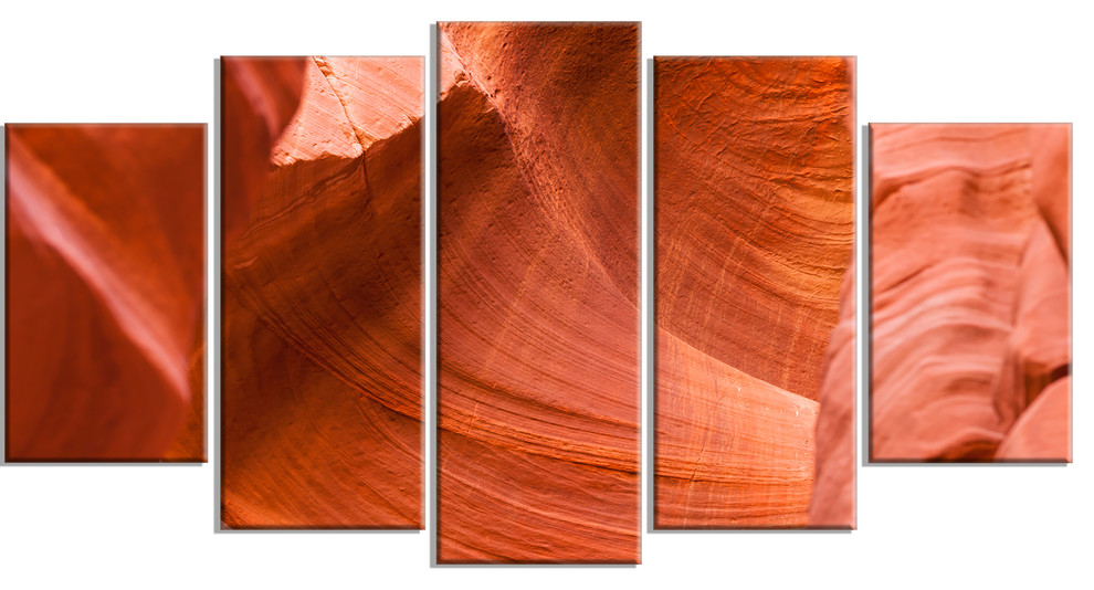 "Antelope Canyon Details" Landscape Photo Metal Wall Art, 60"x32" 5