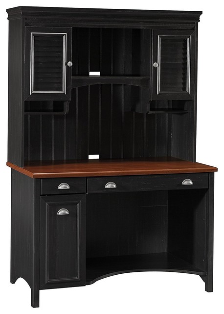 Traditional Computer Desk And Hutch Maple Wood Traditional