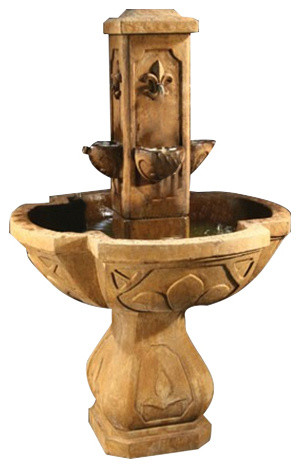 Fleur De Lis Outdoor Water Fountain Mediterranean Fleur De Lis Outdoor Water Fountain