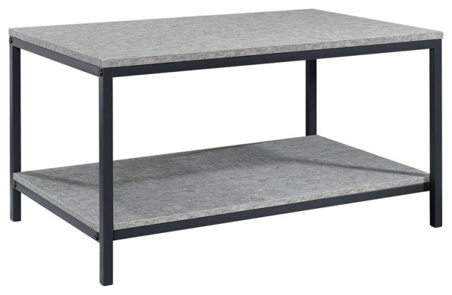 Sauder North Avenue Engineered Wood/Metal Coffee Table in Faux Concrete/Black