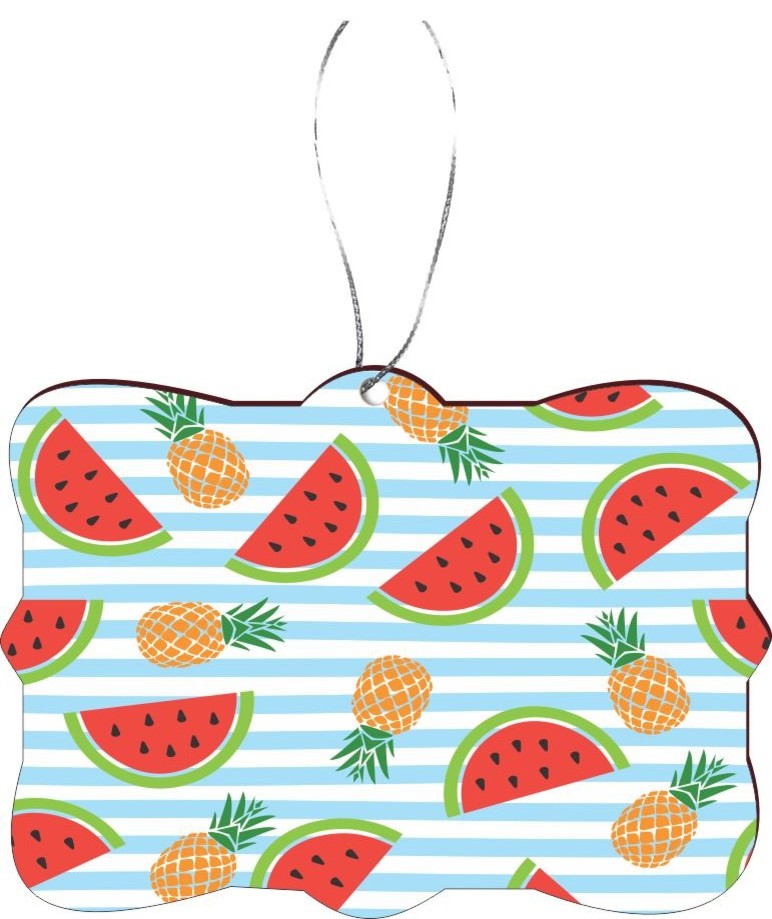 Watermelon and Pineapples Seamless Design Rectangle Christmas Tree Ornament
