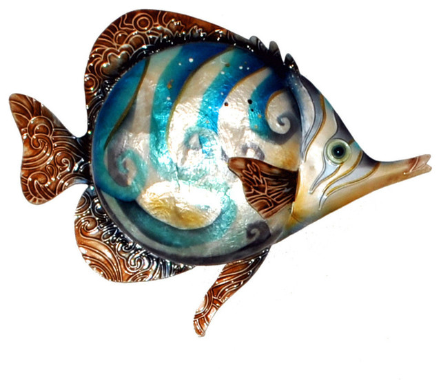 Blue Swirl Fish Wall Decor