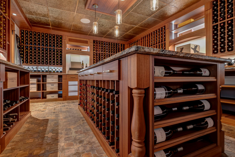 Media room converted into a unique 3,000 bottle wine cellar