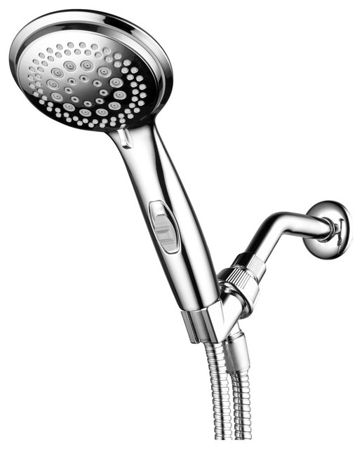 9Setting 4" Handheld Shower with Pause Switch and 57' Stretchable