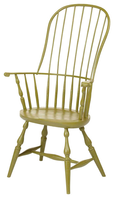 Sack Back Windsor Chair With Tall Crest, High Back Windsor Chairs With Arms