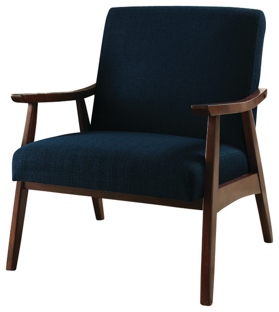 Davis Chair, Fabric With Medium Espresso Frame, Blue