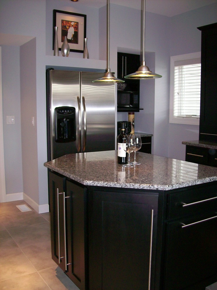 Example of a transitional kitchen design in Chicago