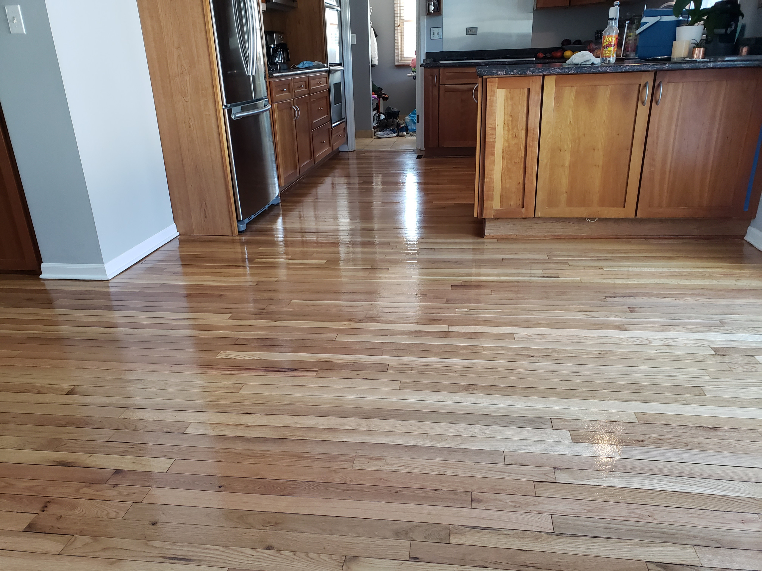 Libertyville 2 and 1/4 white oak natural finish Bona Traffic HD satin