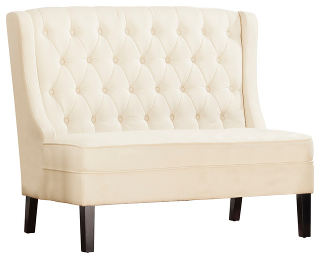 Flor High Back Tufted Settee Bench Transitional Loveseats By Sei Flor High Back Tufted Settee Bench