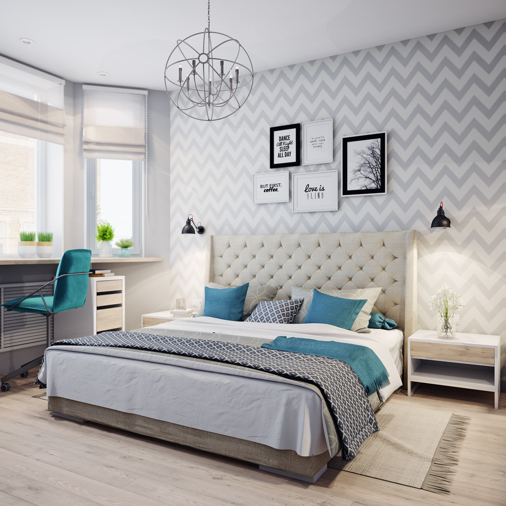 Скандинавксий стиль в однокомнатной квартире.