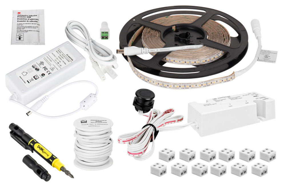 16ft TANDEMLED Tunable LED Tape Light Kit with wired controller, 2700K