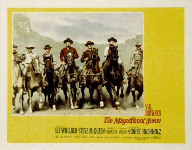 DEEP FRAMED CANVAS WALL ART PICTURE PAPER PRINT THE MAGNIFICENT SEVEN YELLOW