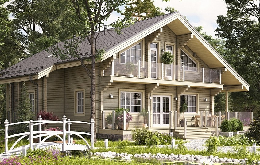 Деревянный дом из клееного бруса 300 кв.м. (СП-300)