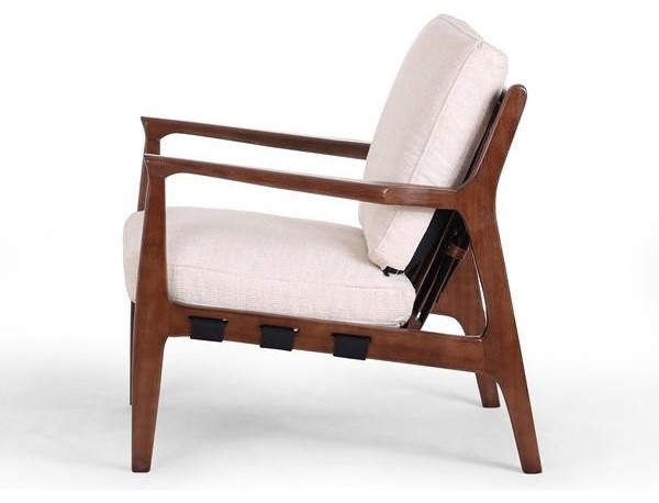 Isabella Arm Chair, White / Walnut
