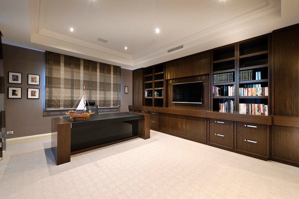Photo of a contemporary home office in Perth.