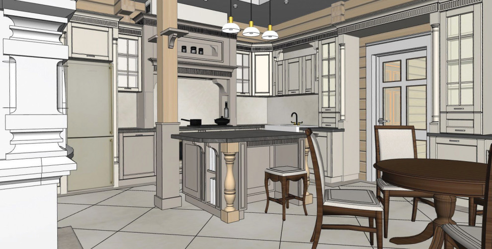 Кухня Victoria в загородном шале.