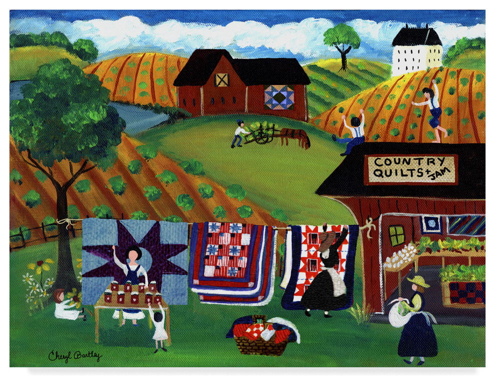 Cheryl Bartley 'Country Quilts Jam' Canvas Art, 19"x14"