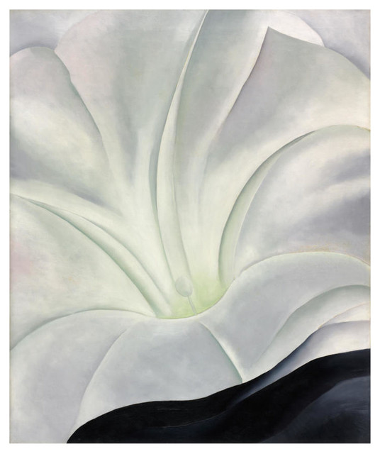 "Morning Glory with Black, 1926" Paper Print by Georgia O'Keeffe, 15"x18", 20"x2