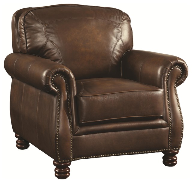 Coaster Montbrook Traditional Chair With Rolled Arms and ...